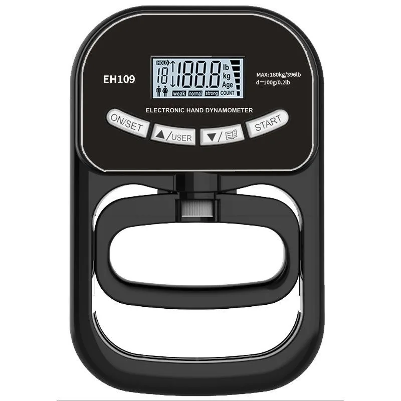 Tester siły chwytu 265 funtów/120 kg cyfrowy dynamometr ręczny miernik siły chwytu ekran LCD USB ściskacz do treningu siłowego