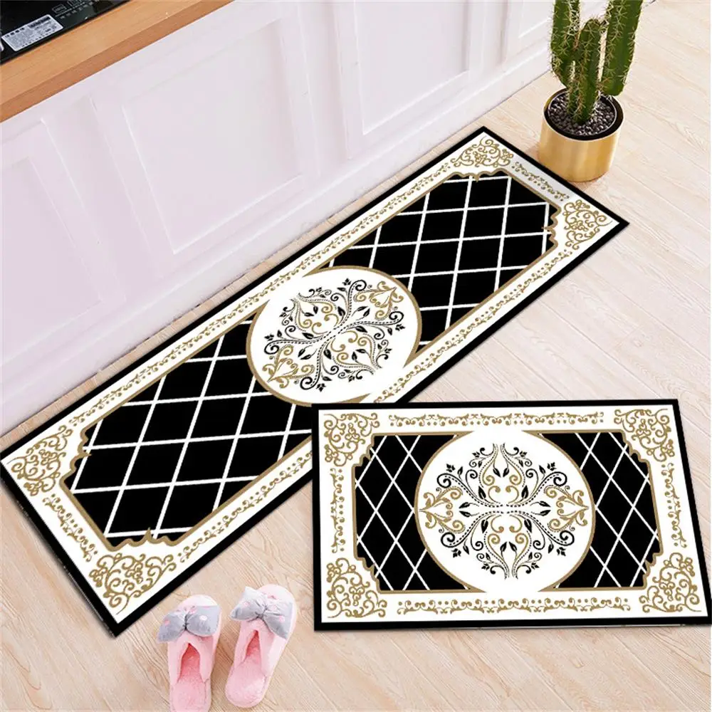 

Water Absorption Kitchen Rug Bathroom Floor Anti-slip Mat Super Water Absorption Capacity Carpet Quick Drying Easy Clean