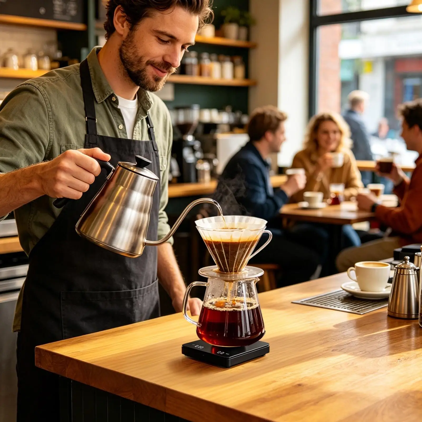 Coffee Weight Scale With Timer Precision LED Display Rechargeable Weight Measuring Digital Coffee Scale For Pour Over Weighing