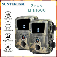 2PCS no screen Mini600 Mini Trail Hunting Camera  20MP 1080P Wildlife Animal Cameras Night Vision Photo Traps Surveillance