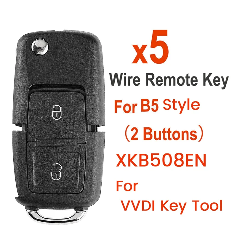 XKB508EN Wire Universal Remote Key 2 Button Fob for VW B5 Style for Xhorse VVDI Key Tool