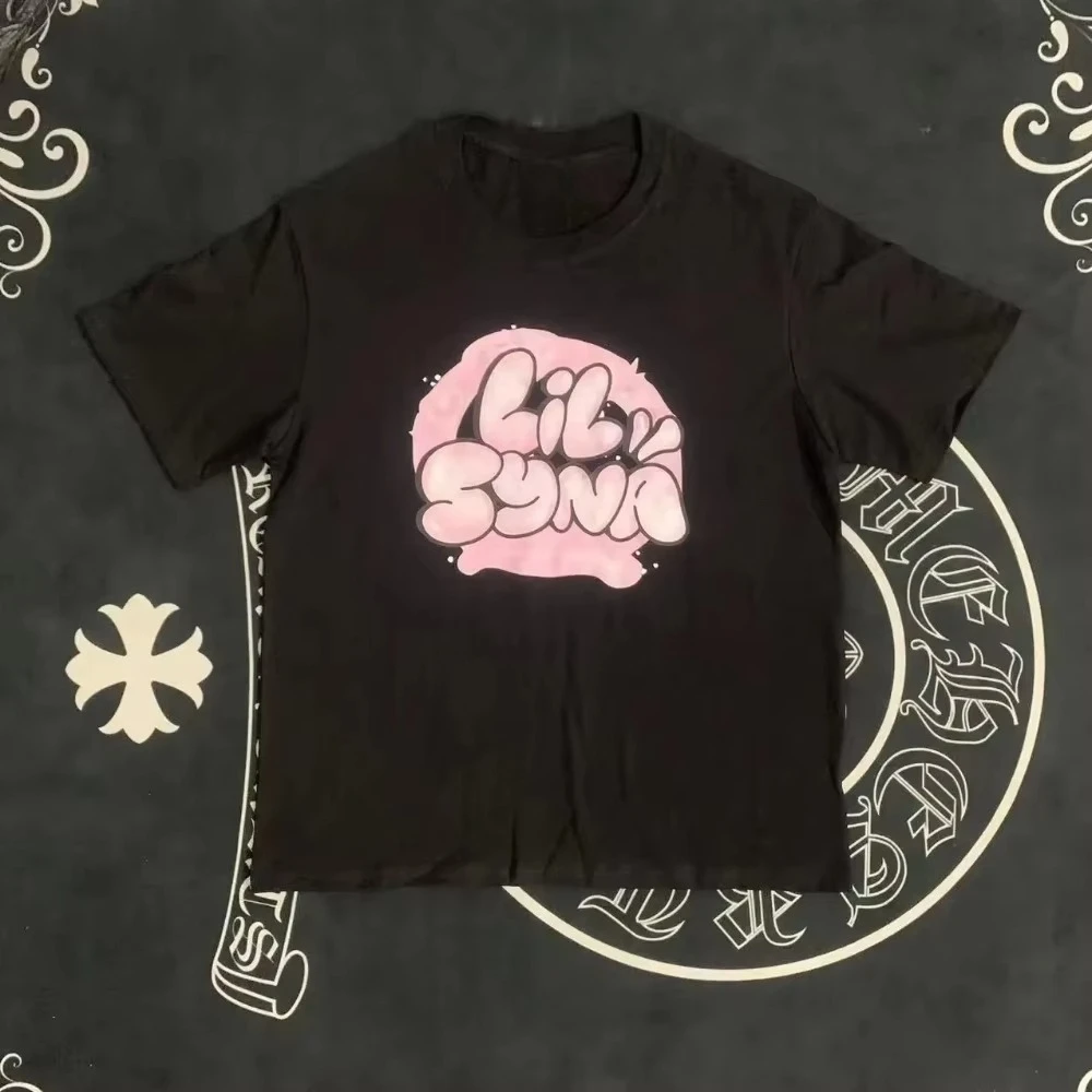 Camiseta En Pur Coton Imprimé À Manches Courtes Hip-hop Américain De Marque De Mode Pour Hommes Et Femmes Nouveaux Produits 2025