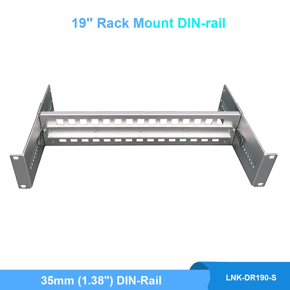 19-inch Rack Mount for DIN-rail products, High Strength Aluminum Alloy Adjustable Din Rail Shelf Rack Mount Bracket