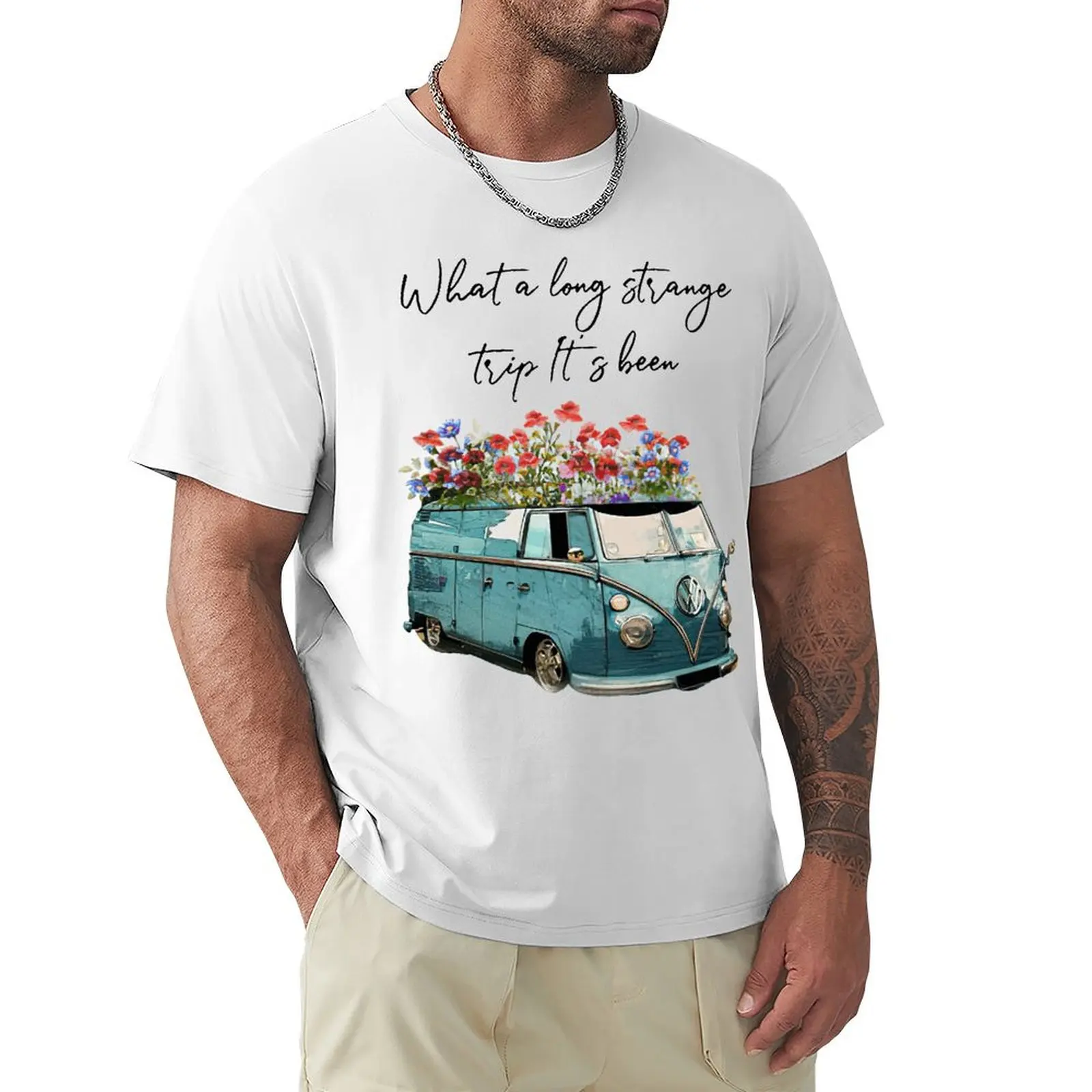 

What A Long Strange Trip ItS Been Wildflowers Hippie T Shirt Grey Ladies Men Clothes Tee Shirt