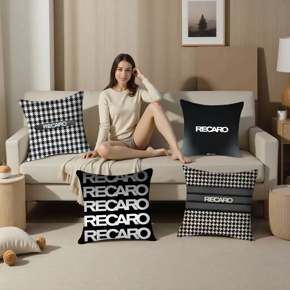 Klassieke R-Recaros Hot Kussensloop Pluche Stof Zacht Kleurvast Dubbelzijdig Print Korte Pluche Thuis Bank Kussenhoes Gooi