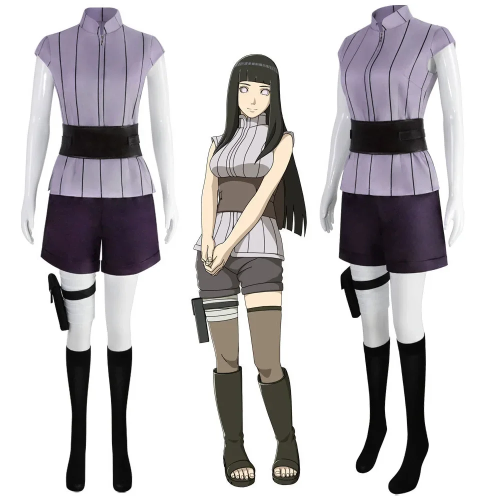 

CosplayAnime Hyuga Hinata Cosplay Costume Wig Women Outfits Halloween Carnival Party Suit Hyuuga Ninja Cosplayer Purple Long Cut