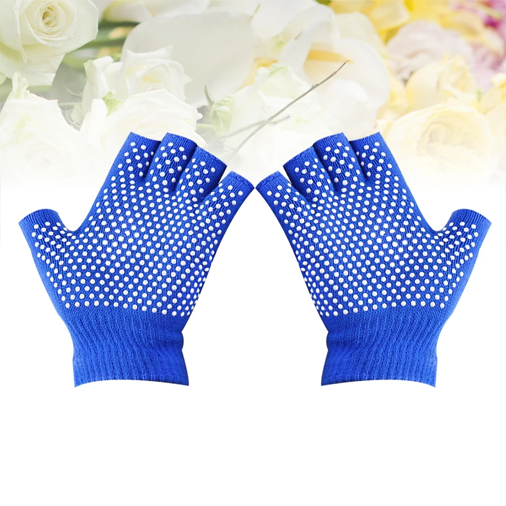 

Non-slip Workout Gloves Half Finger Cotton Gloves Machine Comfortable Knitted Gloves for Yoga Sports(Blue)