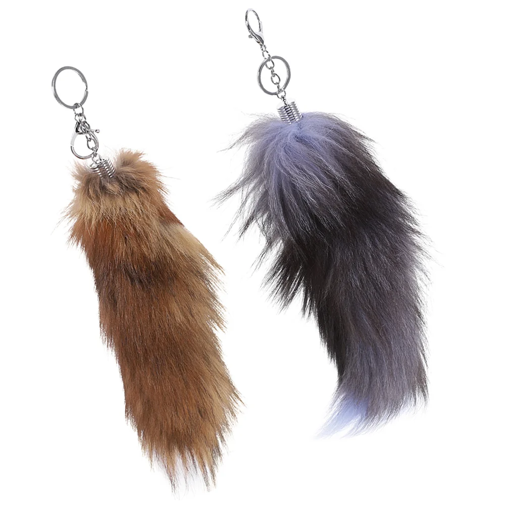 Tail Wallet For Girls Fluffy Animal Tail Keyring Faux Tail Key Ring Decorative Pendant Hanging Accessory