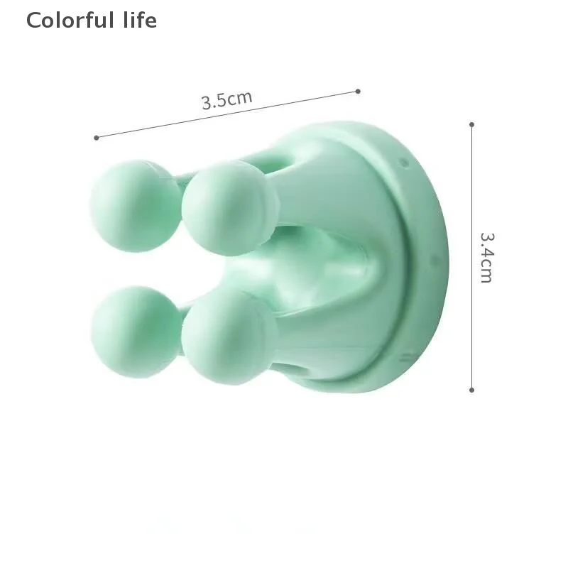 6 قطعة أصحاب فرشاة الأسنان سيليكون مقاوم للماء ذاتية اللصق متعددة الوظائف السنانير لكمة الحرة الحلاقة ماكينة حلاقة رف تخزين هوك #6
