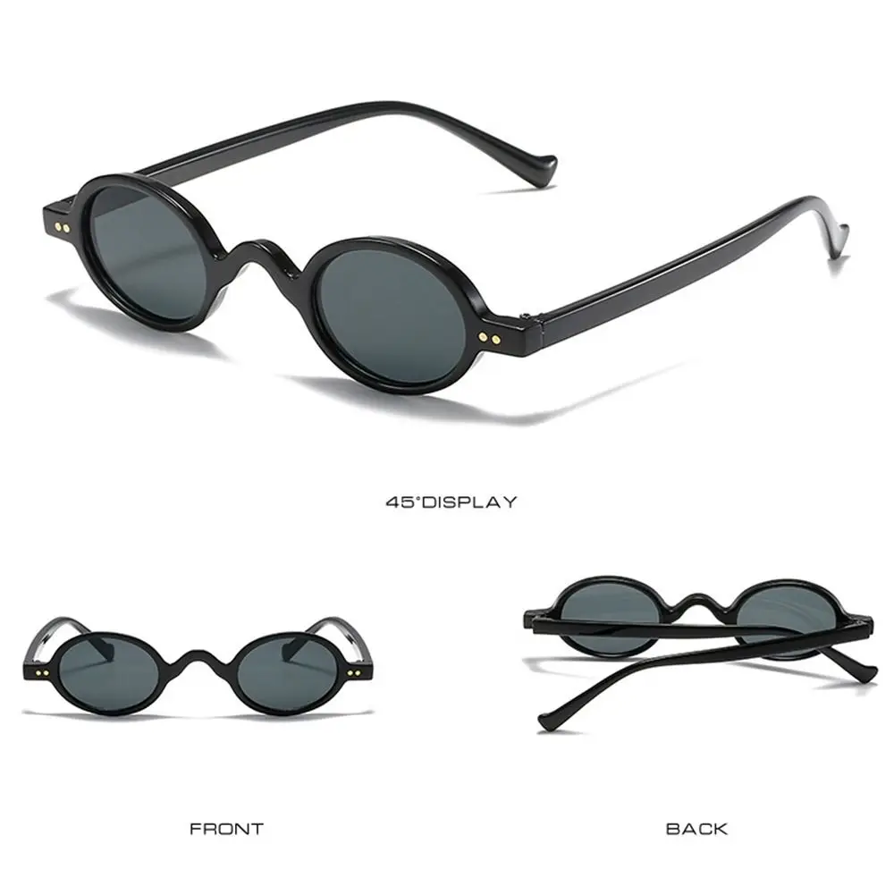 السفر UV400 ظلال الهيب هوب جولة النظارات الشمسية إطار صغير البيضاوي النظارات الشمسية نظارات الشمس #3