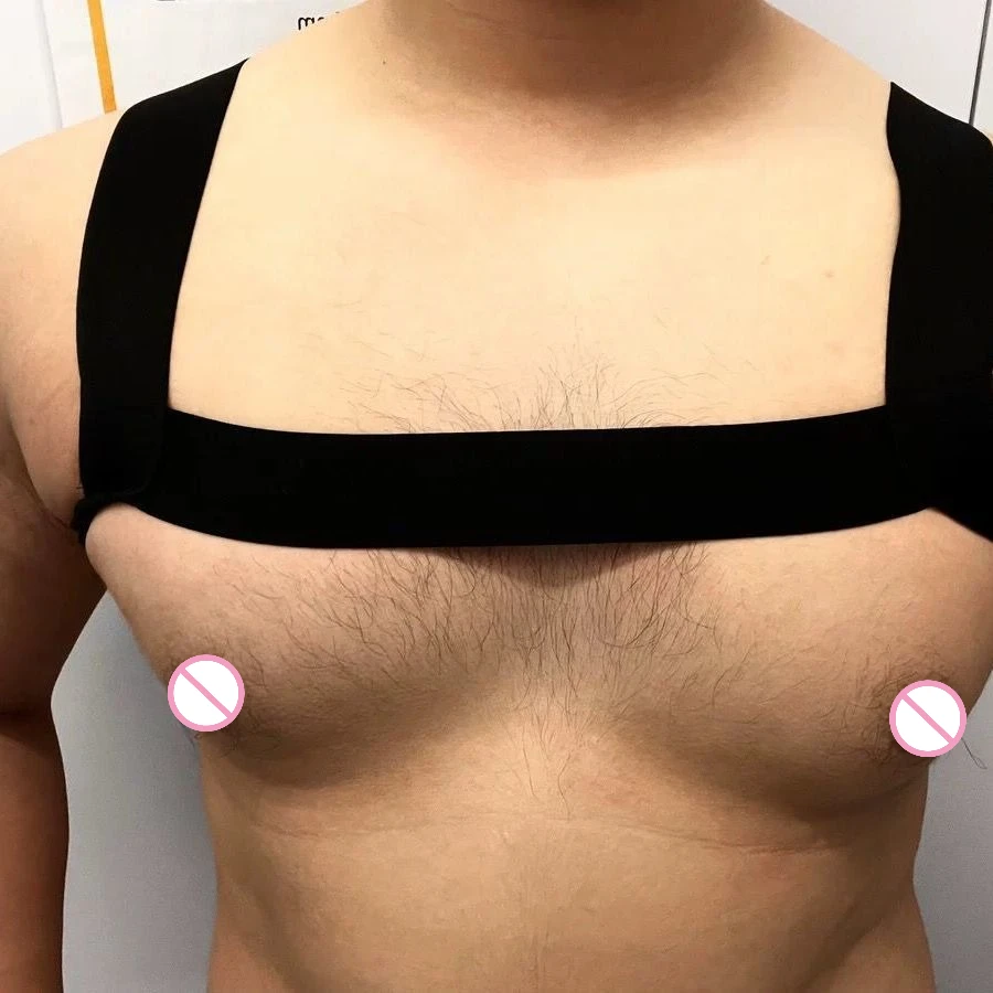 Man Sexy Tank Top Chest Expose Belt Strap Erotic Fashion T-Shirts Fitness Gay Underpants Hollow Out Elastic Belt Costume Party