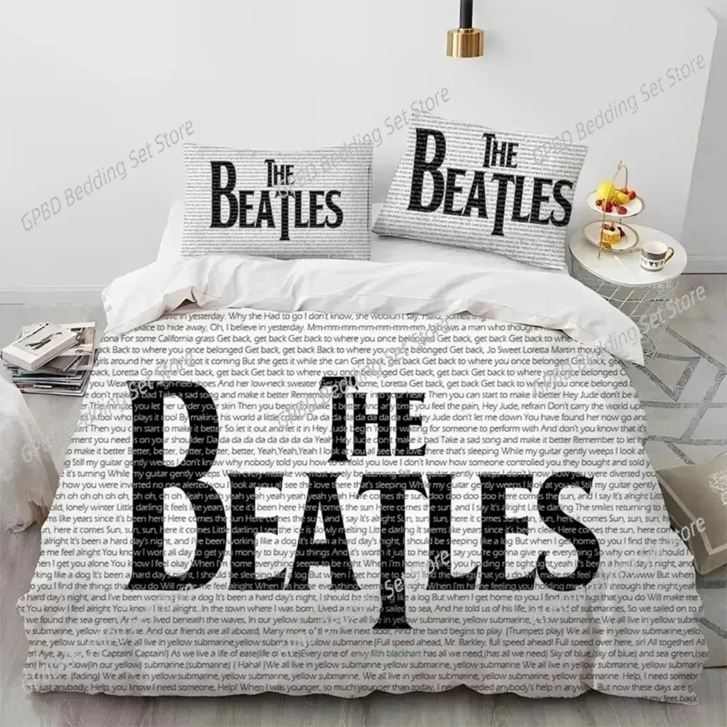 3D B-Beatles Rock Stand Star Bedding Set Boys Girls Twin Queen Size Duvet Cover Pillowcase Bed Kid Adult Home Textileextile