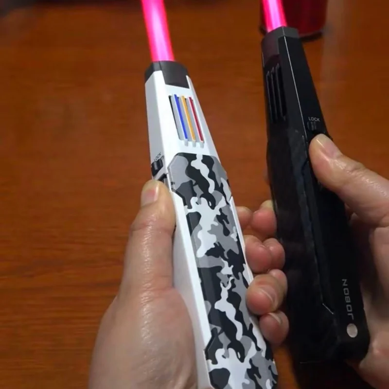 

Creative Metal Windproof Straight Flame Lighter Rechargeable Outdoor Camping Tool Cigarette Accessories Men's Gift