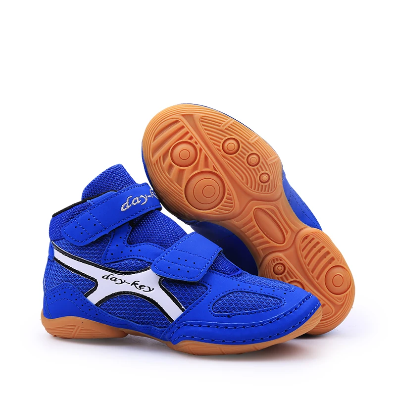 Professional Children's Wrestling Training Shoes Children's Boxing Shoes Children's Blue Red Fitness Wrestling Boxing Shoes