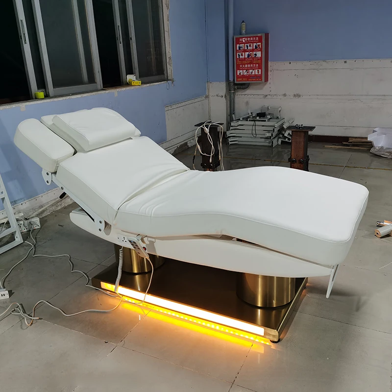 

# Hot Sales Luxury Beauty Salon Equipment Eyelash Bed 3 Motors Electric Beauty Saloon Massage Table Facial Bed With Led Lighting