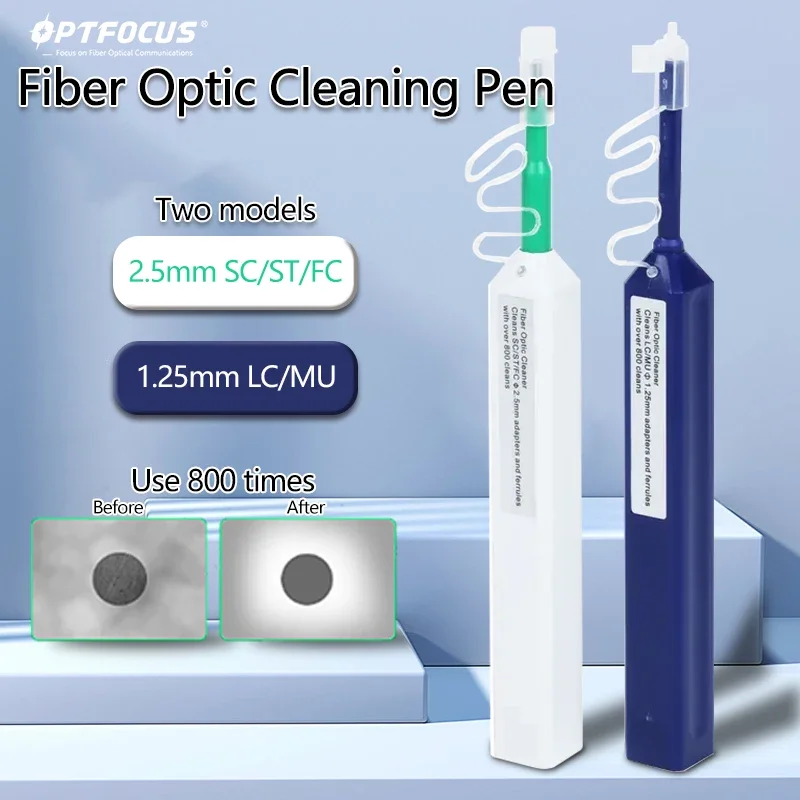 Fiber Cleaning Pen  Fiber Connector Cleaning Tools 800 times LC SC FC 1.25 2.5mm Fiber Cleaner Pen Stick Kit