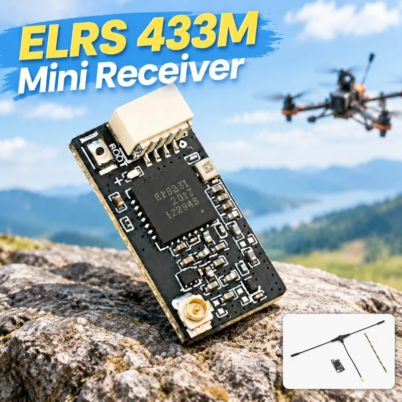 ELRS-433M-MINI ExpressLRS 433MHz Mini RC Receiver Long Range Wireless Receiving Module for FPV Drone Quadcopter Multirotor