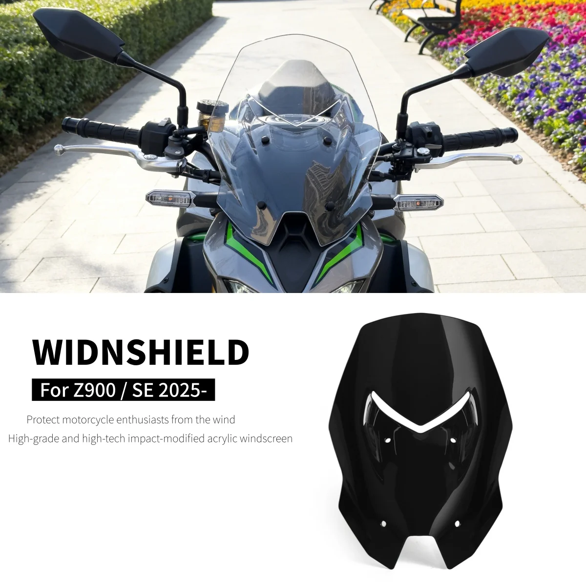 

Ветровое стекло/дефлектор для мотоцикла KAWASAKI Z900 Z900SE Z900 SE 2025 2026, передний обтекатель, экран-козырек, ветрозащита