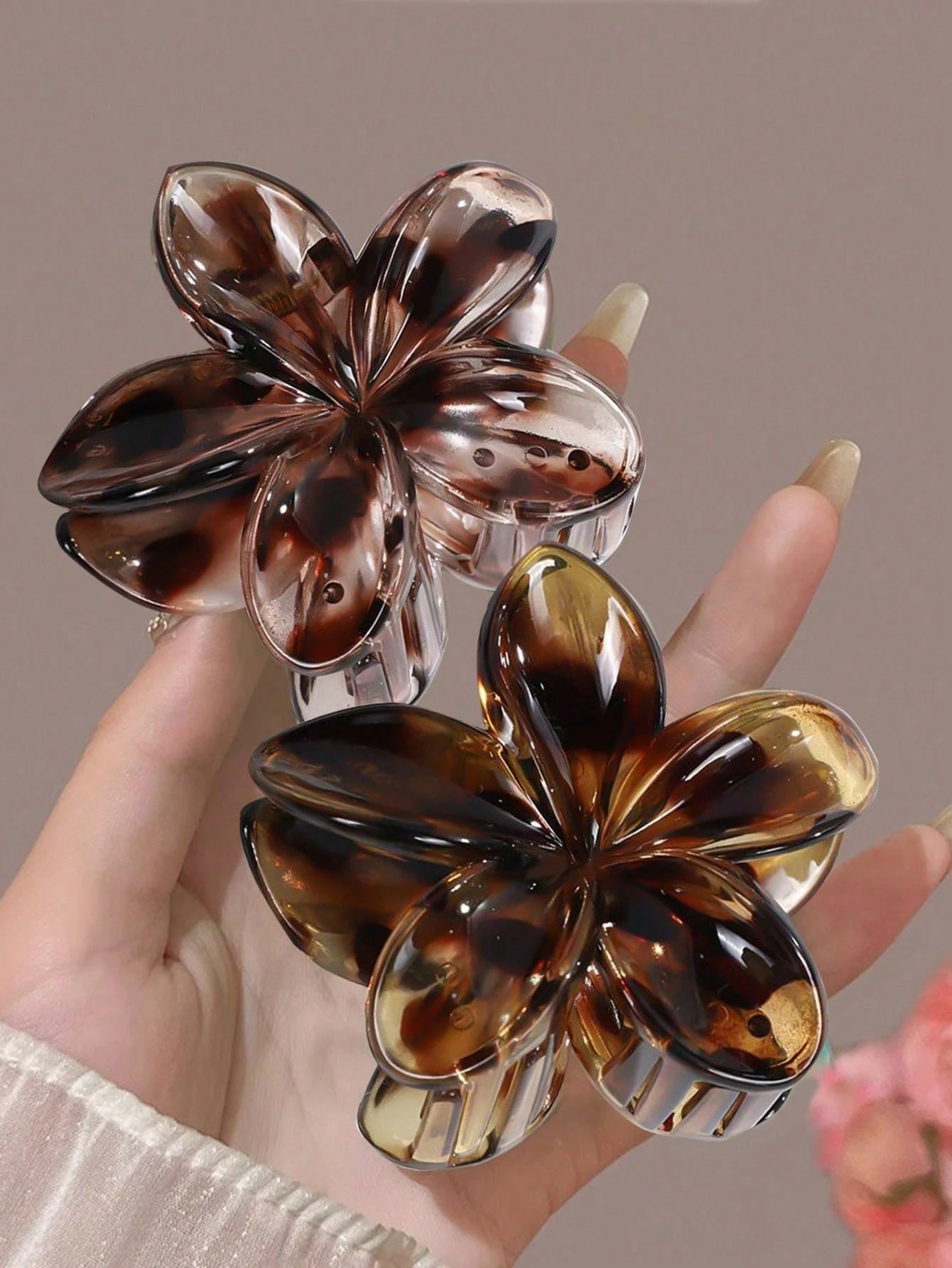 2er-Set französische Retro-Blumen-Haarspangen für Damen im Ins-Stil, Haarklammer für Hochsteckfrisuren am Hinterkopf, Haarschmuck