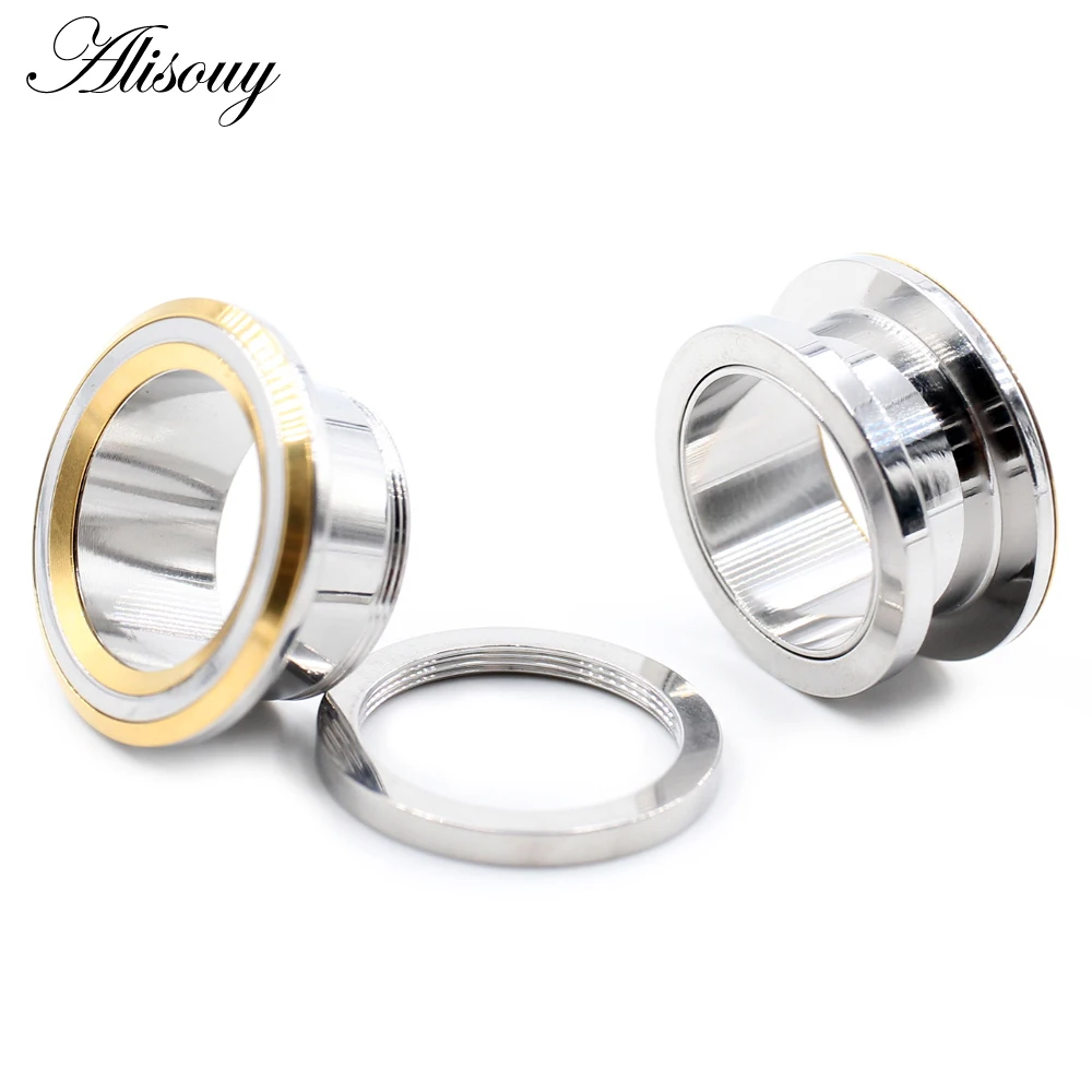 Alisouy 2 Stück 6-25mm Edelstahl Runde Ohrstöpsel zum Aufschrauben Tunnel Expander Stretchers Gauges Ohrringe Piercing Körperschmuck – Detail 13