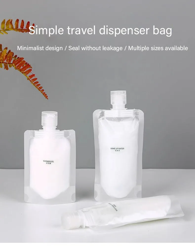재사용 가능한 여행용 로션 디펜서 가방, 플라스틱 화장품 밀폐 용기, 30ml, 50ml, 100ml, 10 개 