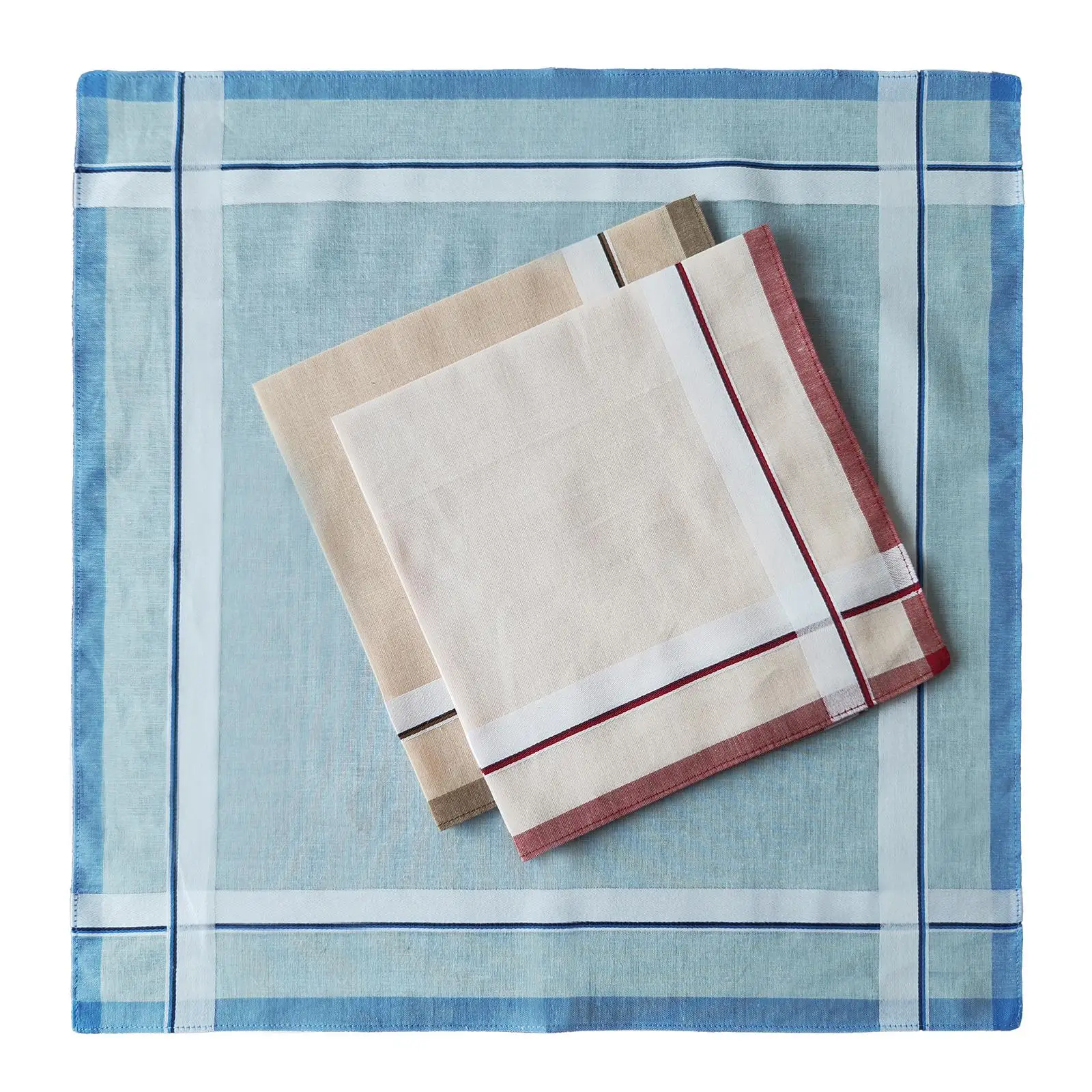 Elegant Men’s Cotton Handkerchiefs Classic Plaid Square Pocket Hankies Set for Formal Suit Business Party Gift