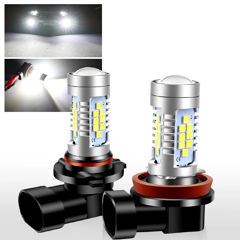 

2PCS H11 LED Headlights H8 H9 H16(JP) Car Fog Light 9005 HB3 9006 HB4 Bulb 1:1 Halogen Mini Size Plug&Play Lamp 30SMD Canbus 12V