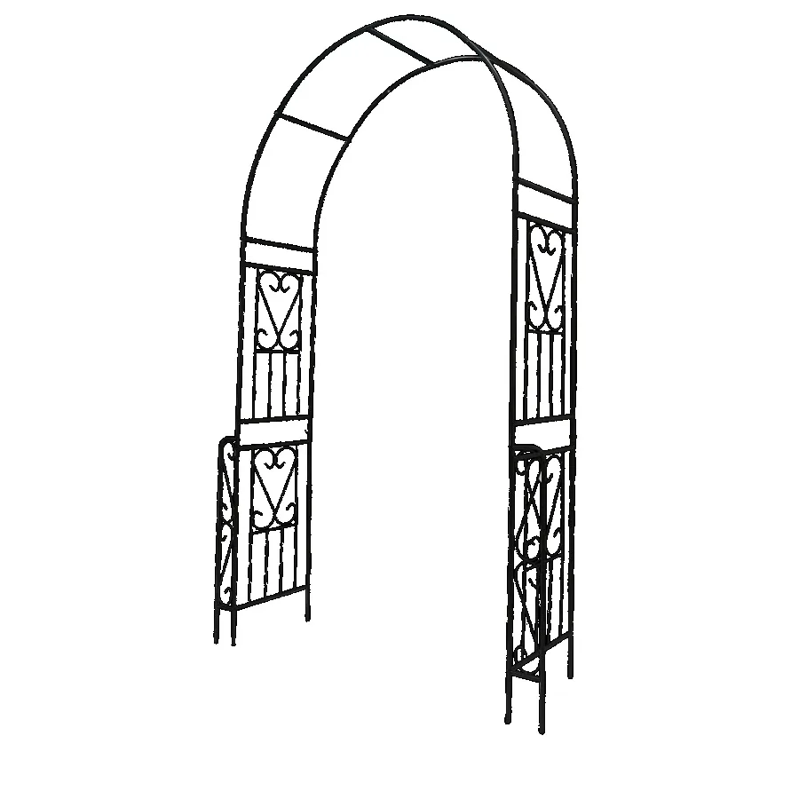 

Metal Garden Arch W55'' x H94.5'' Garden Arbor Trellis Climbing Plants Support Rose Arch Outdoor Arch Cream White