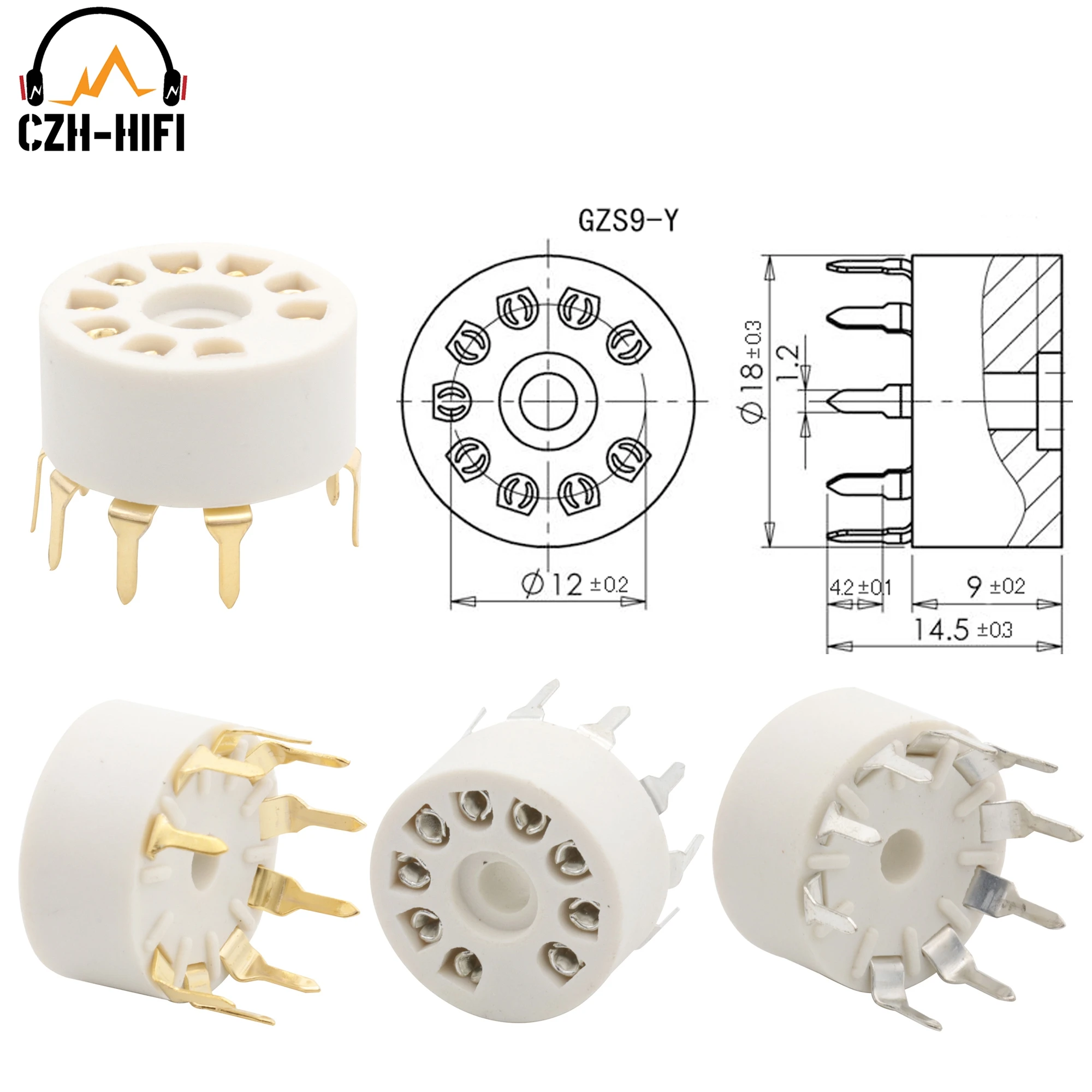 10pcs 9pin B9A Tube Socket Plastic Valve Base for 12AX7 12AT7 12AU7 EL84 6N1 6570 6922 6DJ8 6N1 ECC83 ECC82 Amplifier PCB Mount