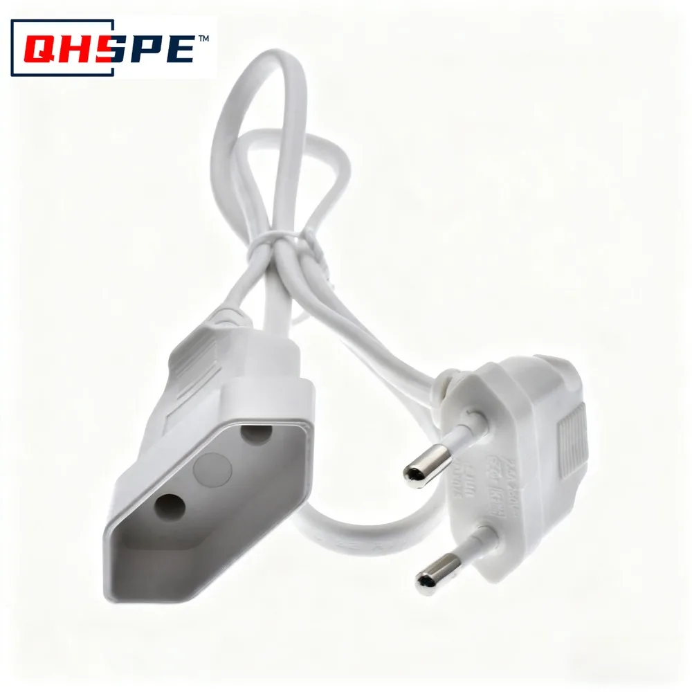 EU Standard 2Plug Male Female Extension Cord 2core 0.75 Square EU Standard 90Degree Bend Desk Lamp Socket Power Cord Pure Copper