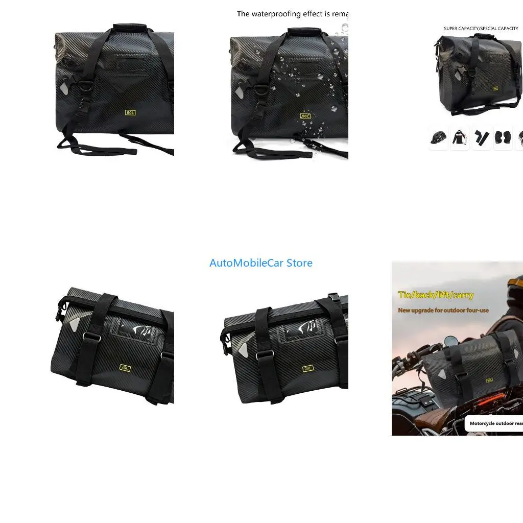 G8TE Motorcycle Tail Bag With Reflective Strips Motorbike Luggage Backpack Enduring