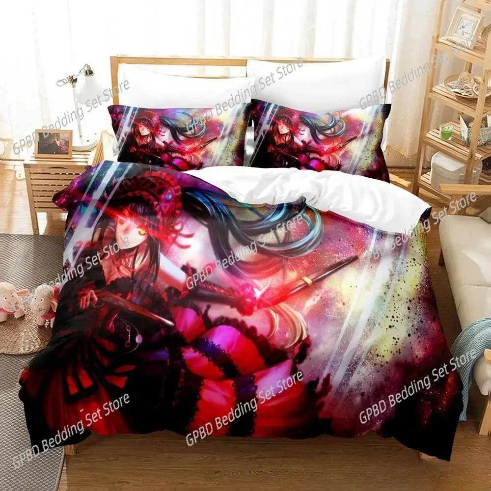 New Date A Live Tokisaki Kurumi Bedding Set Single Twin Full Queen King Size Bed Set Aldult Kid Bedroom Duvet cover Sets Anime