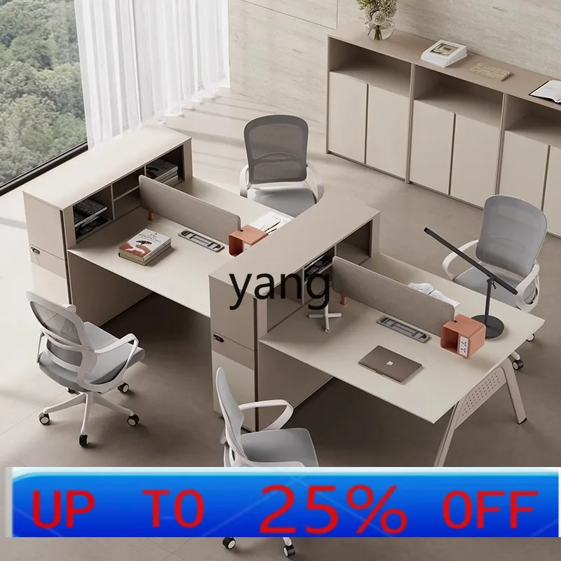 

LH Simple Modern Staff Office Desk and Chair Combination Four-person Financial Desk