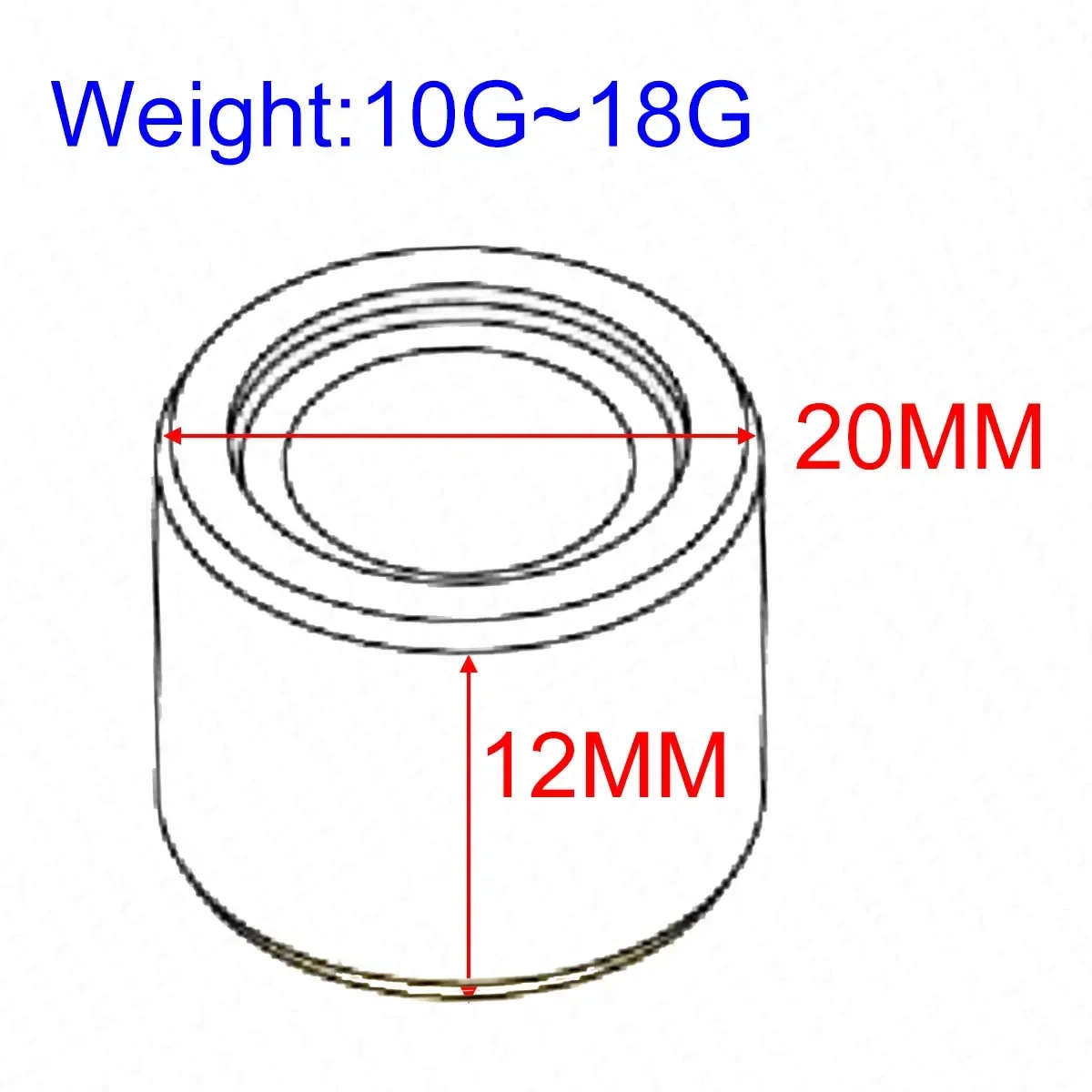 20x12 10G ~ 17G Variator Roller Weight Slider 250 300 400 VOG YP YP250 Majesty APRILIA MBK Linhai 155 NMAX 125 150 155cc