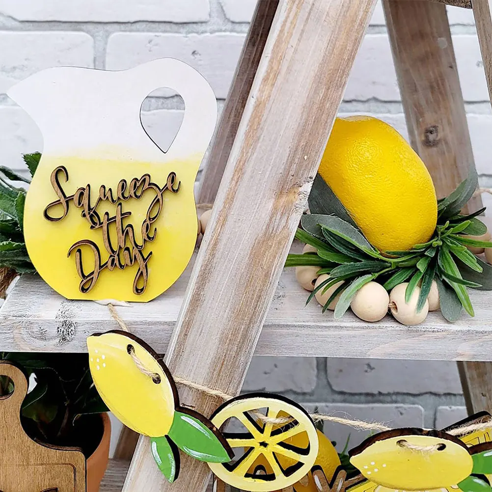 

7 Pcs nament Delicate Lemon Themed Decor Tray Desktop Decor Decorations Lemon Themed Party naments Home Office Table Display
