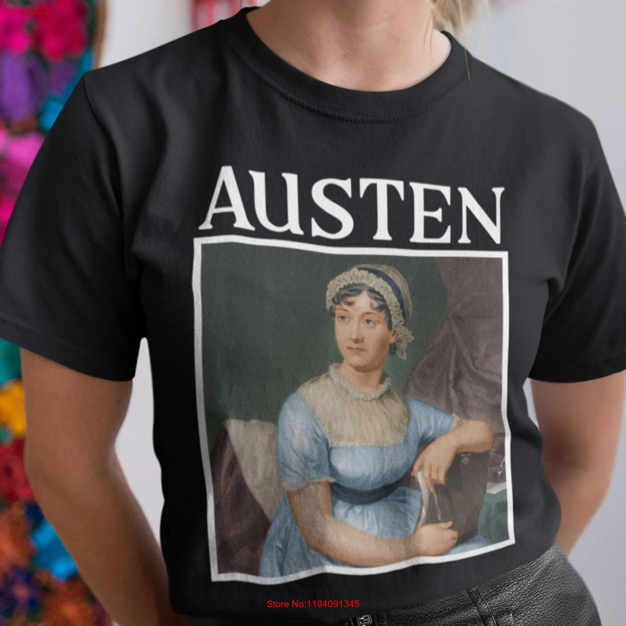 Jane Austen T Shirt s Classic Literature Author Fan Book Lover For Girlfriend long or short sleeves