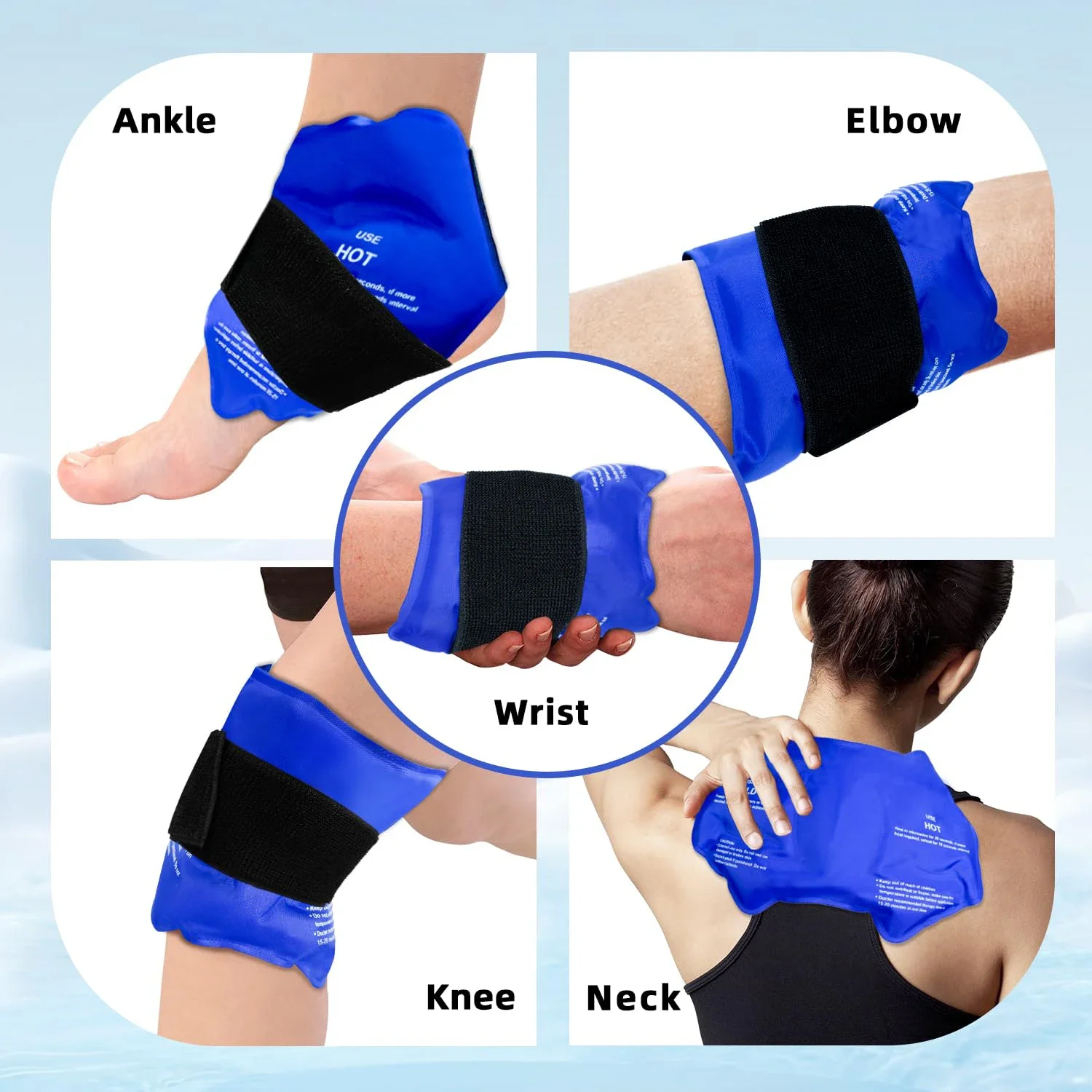 Ankle Brace Ice Pack Wrap For Sport Injuires Hot & Cold Compress Use Large Reusable Gel Cold Pack Ankle Support