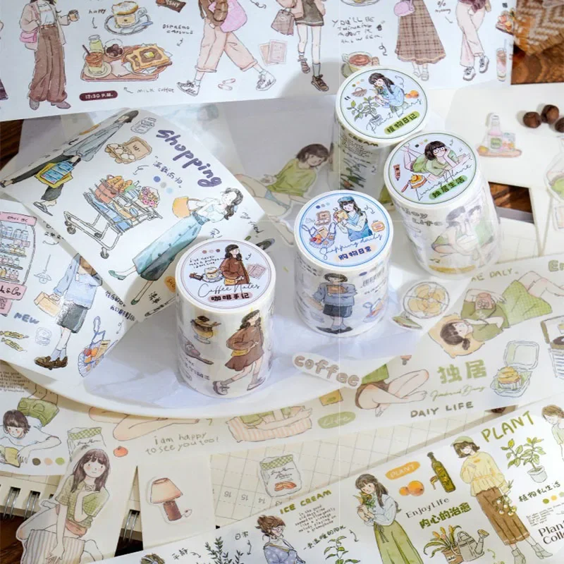 7x200 см ленты васи, винтажная лента васи для изготовления карточек-планировщиков, сделай сам, скрапбукинг, коллаж, мусорный журнал, декоративная наклейка HZJD04