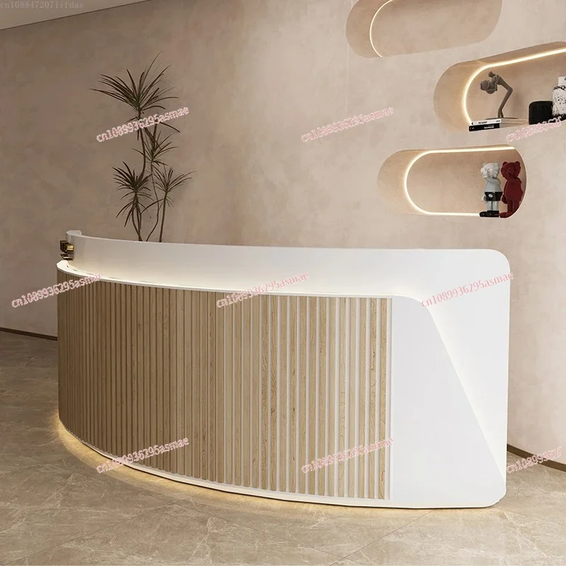 For the company's front desk custom bar counter baking paint reception desk beauty salon checkout page simple