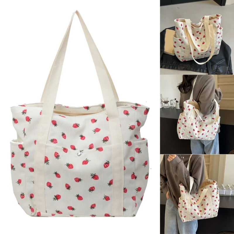 Women Bag Casual Underarm Bag Trendy Handbag Multi-Pockets Armpit Bag Shopping Dating Bag Strawberry Shoulder Bag