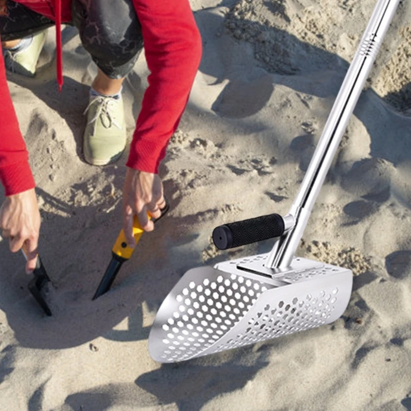 

MultiFunctional Garden Tool Sand Shovel With Sieves Holes And Long NonSlip Grip Handle For Digging And Soil Loosening Y5GB