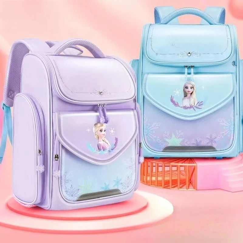 Elsa Princess Backpack, Frozen Girls School Bag for Kids Large Capacity Student Rucksack
