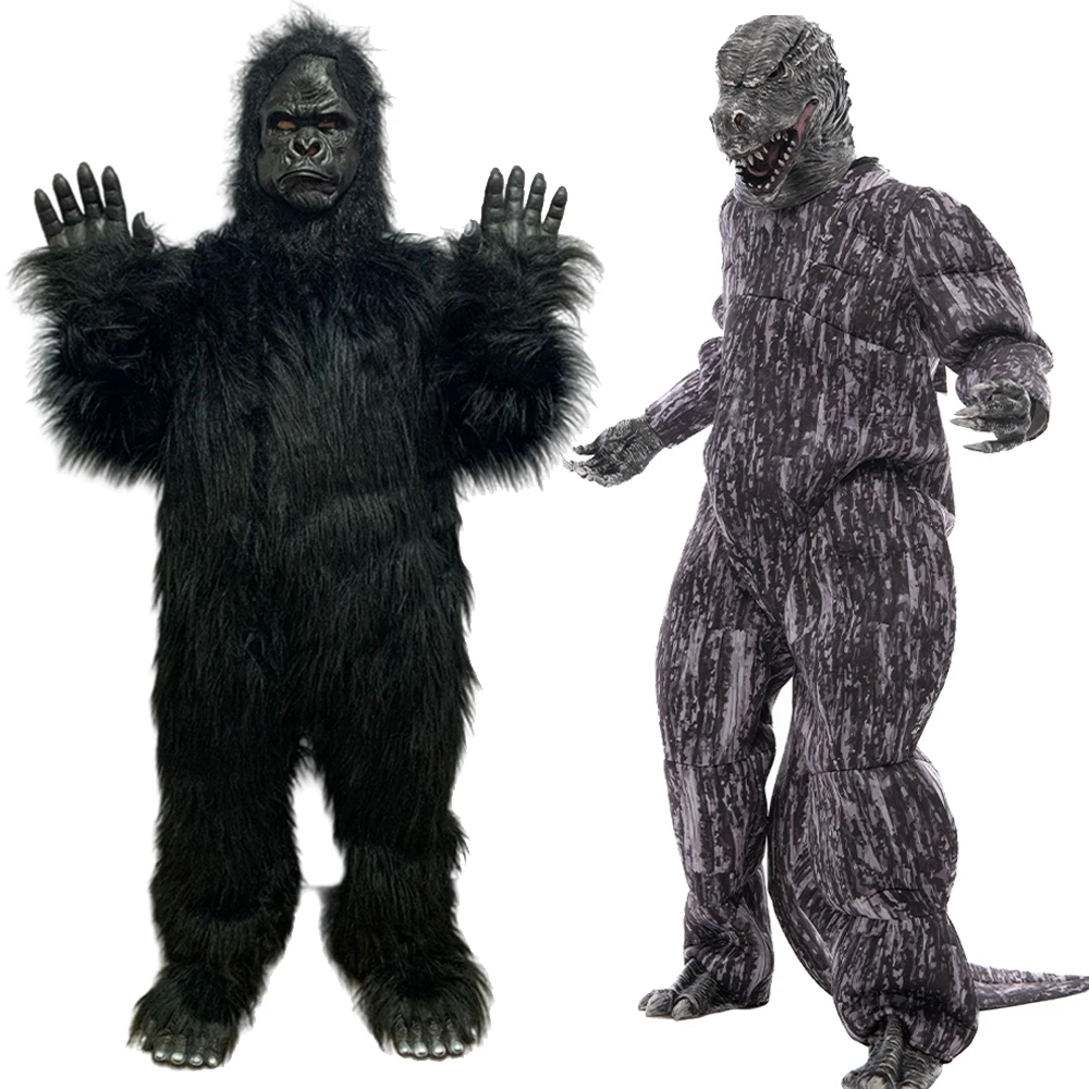 Erwachsenen-King-Kong-Gorilla-Maskottchen-Kostüme für Partys, Werbung, Plüsch-Cartoon-Puppen-Kleidung, Performance-Outfits, Karnevalsgeschenk