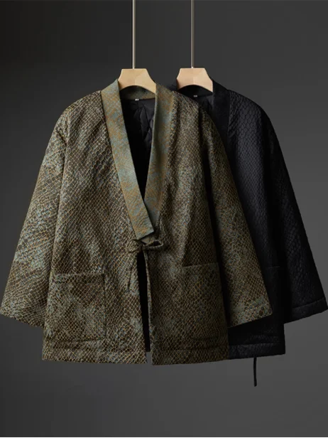 

Новая китайская мужская весенне-осенняя ветровка с вышивкой в стиле питона, улучшенный костюм Ханьфу, даосская мантия в стиле Тан