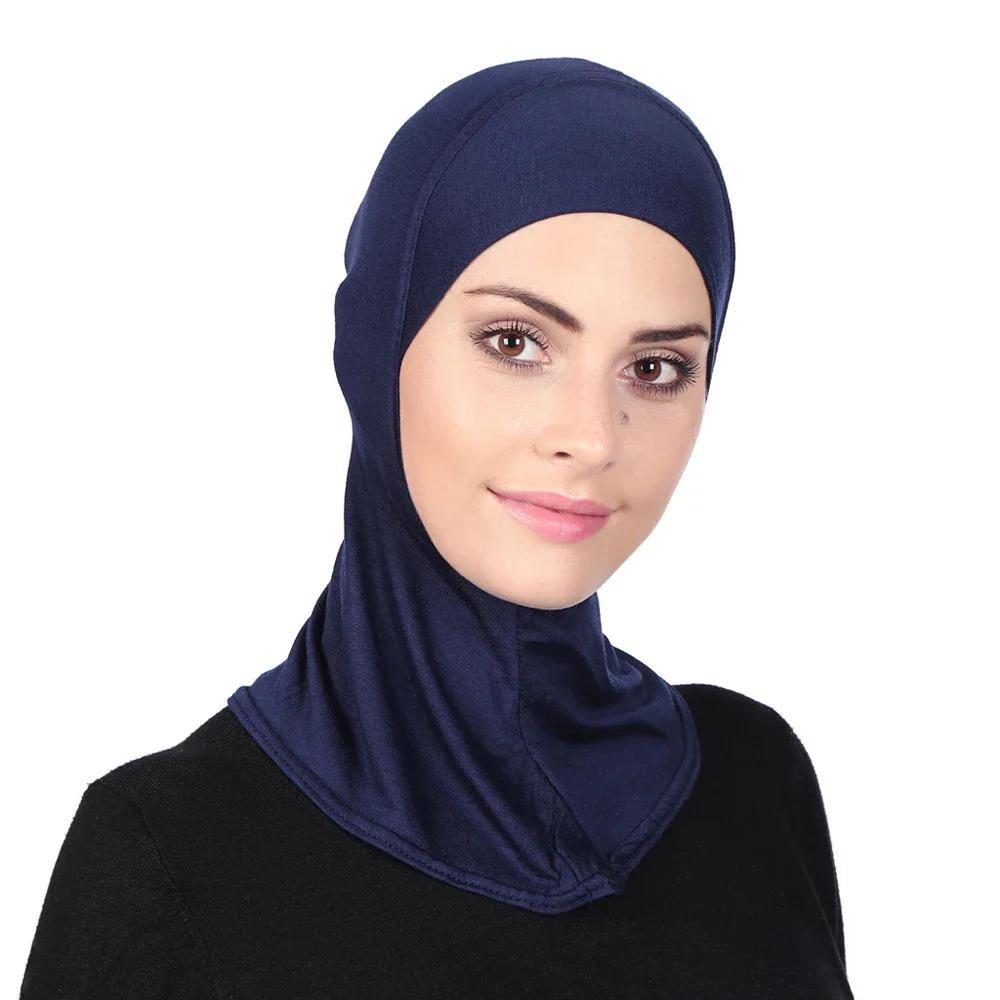มุสลิม Hijab ด้านในธรรมดาหมวก Headscarf คอเต็มรูปแบบกระดูก Bonnet Ramadan อิสลาม Underscarf Beanies Skullies Head Wrap Ninja