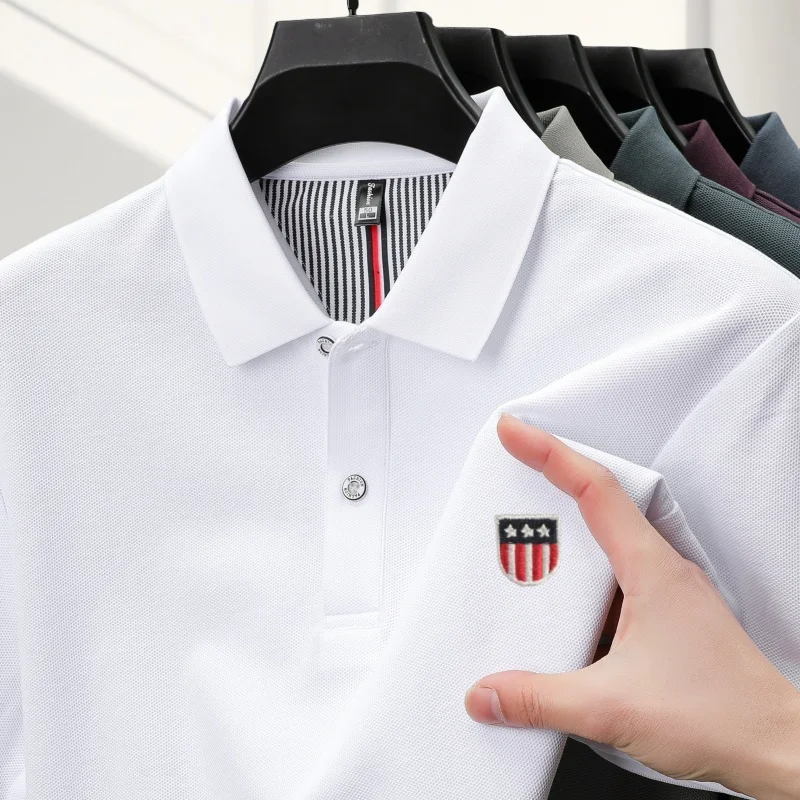 Sommer Neues Designer-Original-Marken-Poloshirt mit Stickerei, Bequemes Kurzarm-Shirt, Modisches, Atmungsaktives Herren-T-Shirt, Bestseller – Detail 15
