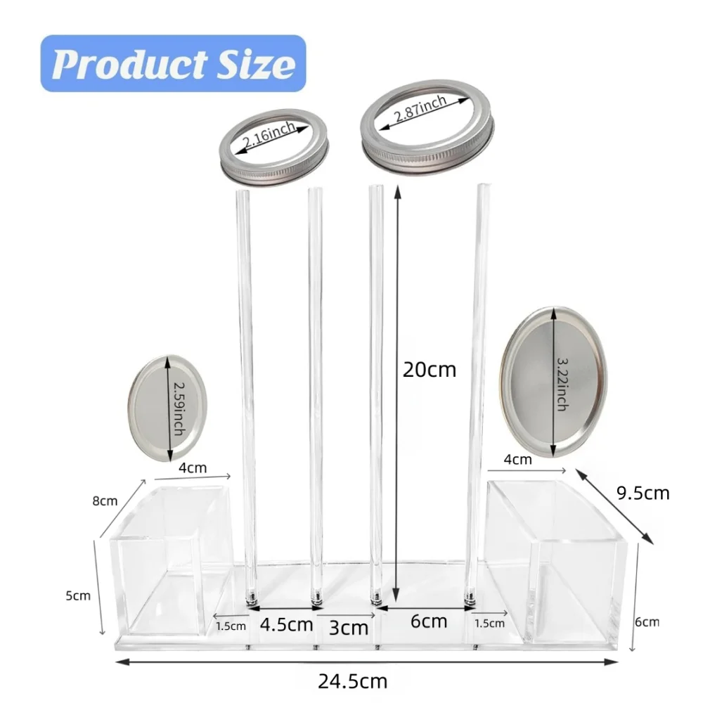 12 Pcs Jar Lid Organizer Rack For Wide Mouth And Regular Lids Kitchen Cabinet Storage Holder With Anti Slip Silicone Pads