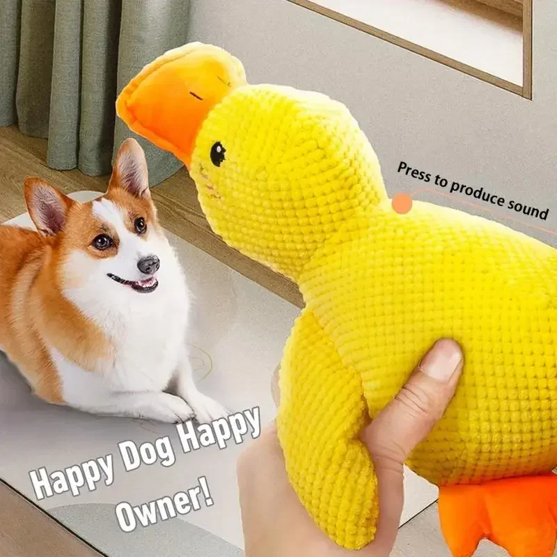 Pet Plush Toy Dog Calming Duck Stuffed Duck Toys Chew Toy Squeaky For Puppy Pet Teeth Cleaning Chew Pillow Toy Pet Supplies