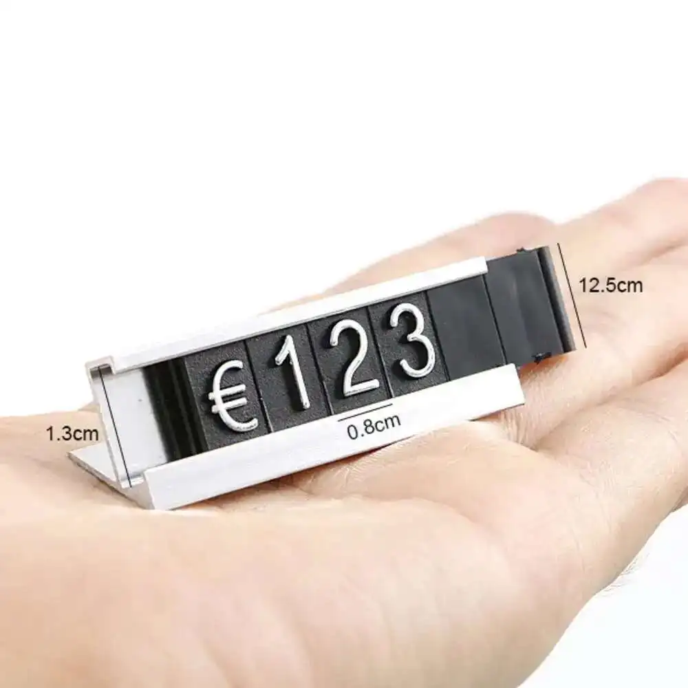 95 End Golden Adjustable Number Letter Base Display Counter Stand Label Metal Ground Arabic Number  Price Tag Cube 10pcs