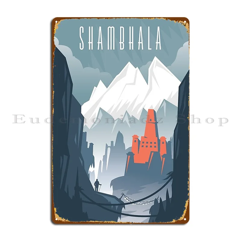 Lost Cities Shambhala Metal Sign Pub Plaques Pub Plaques Character Tin Sign Poster